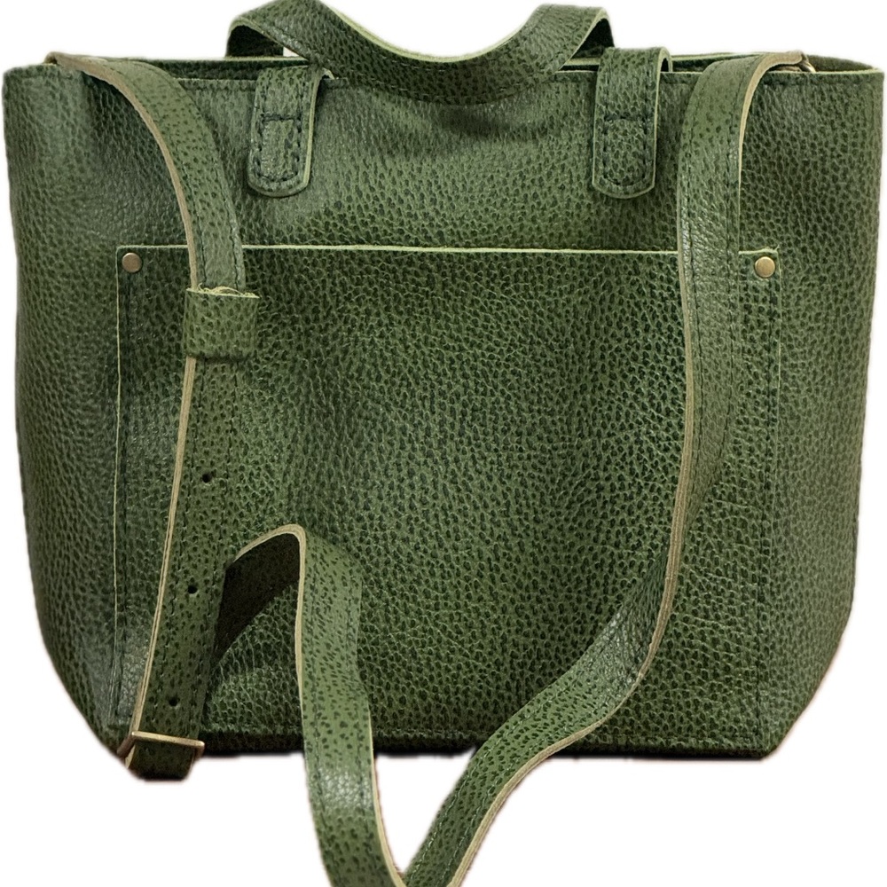 Portland Leather Goods Avocado Mini Zippered Crossbody Tote
